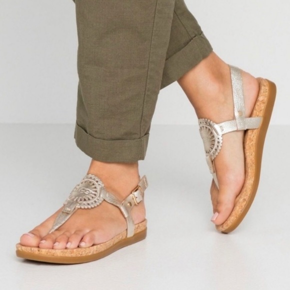 NWOT UGG Ayden White Perforated Leather Sling Back Sandals US5.5 EU36.5 - Picture 2 of 11